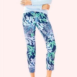 Lilly Pulitzer Kelly Ankle Pant - Sz 6 - EEUC - Deep Blue Indigo Swish & Sway